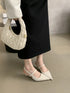 Elegant Pointed Toe Slingback Sandals Low Heel Mules