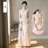 Backless Satin Sleeveless Ankle-Length Evening Dress for Bridesmaid Dress with Built-In Bra and Bow