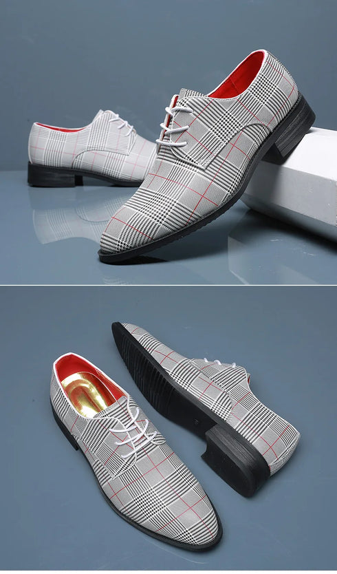 Men's Classic Luxury Oxfords - Fashionable Pointed Toe Lace-Up Formal Shoes for Weddings & Daily Wear, Sizes 38-48