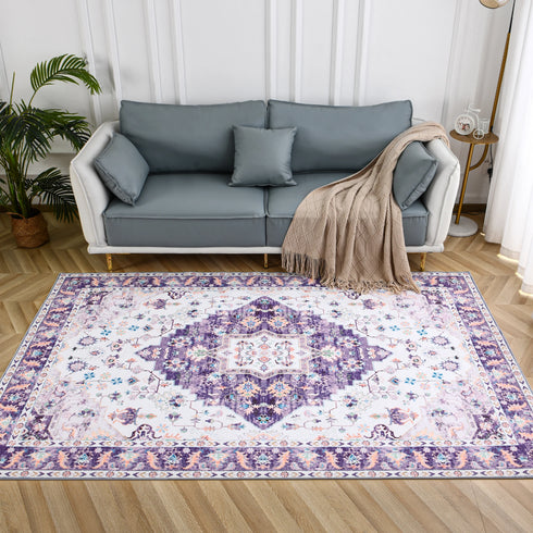 Retro Living Room Decoration Carpet Nordic Style Area Rug for Bedroom Non-Slip Mat