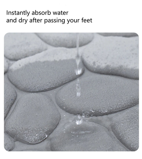 Pebble Embossed Coral Velvet Bathroom Non Slip Mat Quick Drying Machine Washable Floor Rug