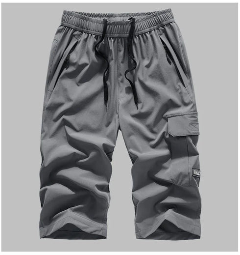 Men's Summer Quick Dry 3/4 Pants Lightweight Capri Shorts for Hiking Fishing Travel Casual Gym