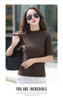 Half Turtleneck Ice Silk T-shirt Women's Sweater Mid-sleeved Temperament Versatile Top Fashionable Inner Wear Summer New Style