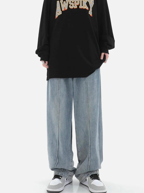 Casual Wide Leg Jeans for Women - Trendy Harajuku Punk Denim Cargo Pants for Effortless Streetwear Style, Perfect for Fall Outfits and Homecoming Events