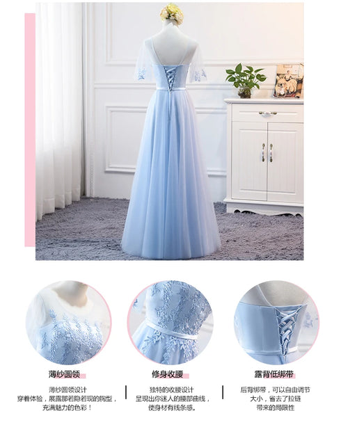 Prom Dress Elegant Floor-Length Tulle Gown With Appliques For Bridesmaid Dress Ideal For Banquet And Formal Event