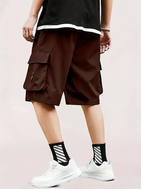 Men's Cargo Shorts for Outdoor Travel with Large Pockets