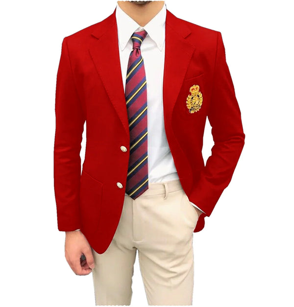 Stylish Men's Slim Fitting Suit Jacket with Notch Lapel - Versatile Business Casual Blazer for All Seasons