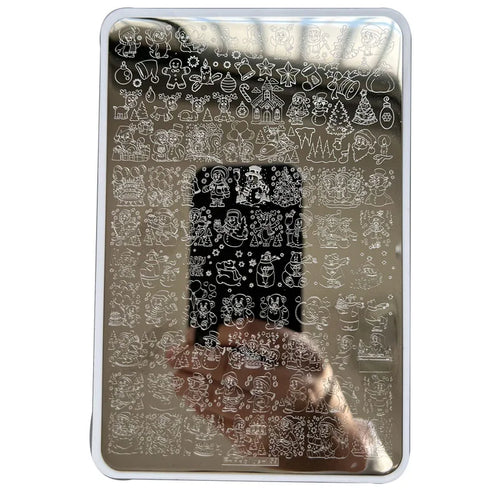 Festive Nail Art Stamping Plates with Christmas Designs - Perfect for Holiday Manicures and Creative Nail Templates
