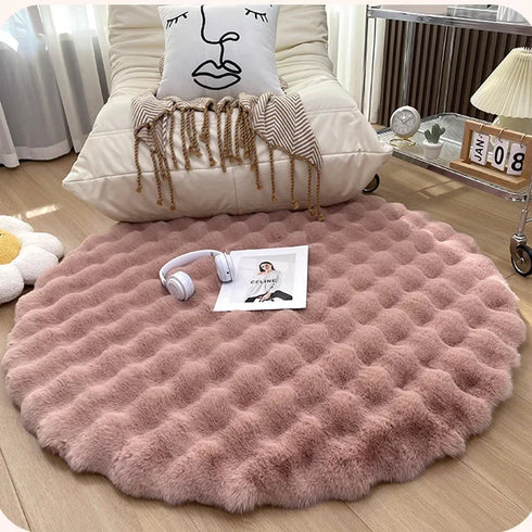 Nordic Round Carpets Plush Floor Mat Soft Area Rugs Shaggy Indoor Decor