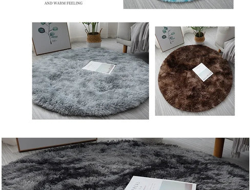Plush Round Rug Mat for Living Room and Bedroom Home Decor