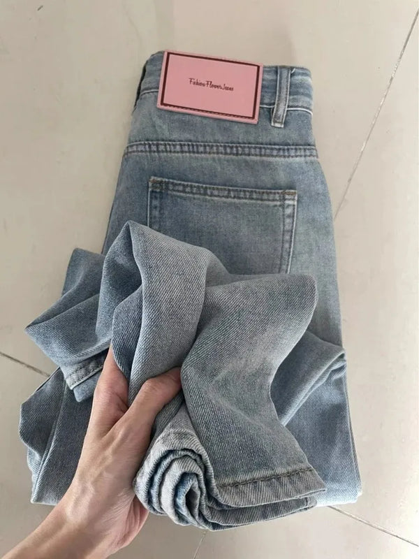 Baggy Wide Leg Jeans For Women Loose Fit Streetwear Denim Pants Vintage Punk Skater Style