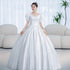 Vintage Princess Wedding Dress Satin Gown with Beading Plus Size
