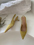 Elegant Pointed Toe Slingback Sandals Low Heel Mules