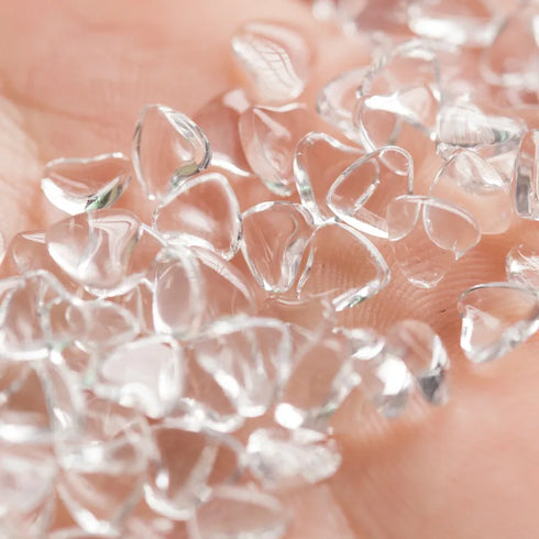 100pcs Clear Crystal Rhinestone 3D Love Heart Nail Charms for Stunning Nail Art Decoration - Perfect for Fall Season Nails and Valentine's Day Manicure