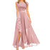 Harajuku Vintage Elegant Long Maxi Dress Stylish Party Wedding Dress with Spliced Lace Chiffon