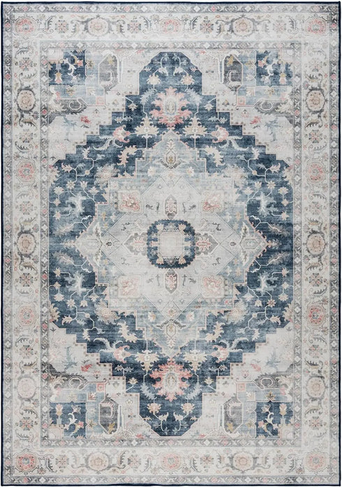 Printed Indoor Boho Area Rug Non Slip Super Strong Home Décor for Entryway Bedroom Living Room