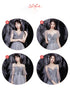 Off Shoulder Lace Illusion A Line Dress Floor Length Glitter Tulle Bow Bridesmaid Dress