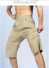Men's Summer Shorts Breeches Light Long Calf Length Bermuda Quick Dry Elastic Waist Band
