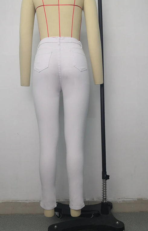 Casual Slim Fit High Waist Elastic Denim Pencil Pants for Women - Perfect for Fall Outfits with Jeans in All Seasons, S-3XL Sizes Available