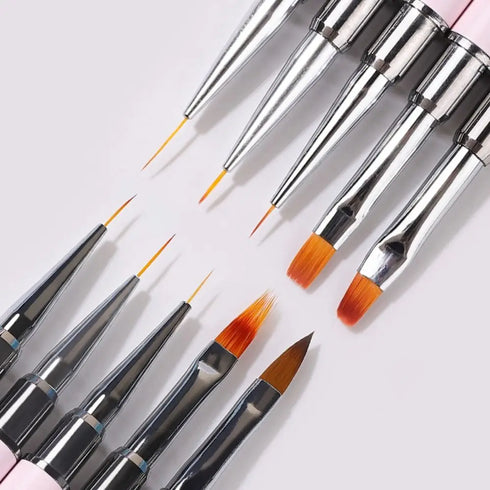 Professional Dual-ended Acrylic Nail Art Brush Set for Creative Gel Polish Manicure and Detailed Flower Painting, Ideal for Spooky Season Nails