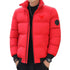 Versatile Winter Down Jacket for Men - Casual Solid Color Thick Warm Outerwear with Printed Design and Appliques