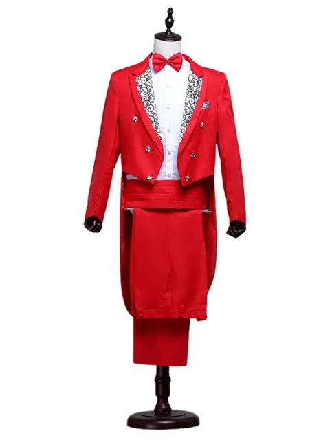 Sophisticated Tailcoat Suit for Performers - Stylish Casual Stage Jacket for All Seasons