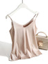 Spaghetti Strap Satin Silk Tank Top Women Sleeveless Halter V Neck Camisole Summer Casual Cami