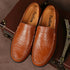 Luxury Genuine Leather Men's Casual Slip-On Loafers, Italian Moccasins, Breathable and Comfortable Boat Shoes in Plus Sizes 46 and 47