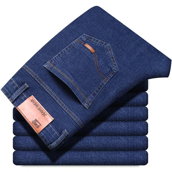 Casual Straight Leg Denim Jeans Regular Fit Mens Jeans