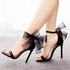 Elegant Women's Sandals with Pointed Toe and Butterfly Knot for Wedding and Office Wear