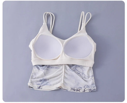 Yoga Bra Women’s Beauty Back Halter One-Piece Chest Pad Sports Crop Top