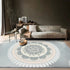 Classical Elegant Blue Rug for Retro Living Room and Bedroom Carpet Decoration