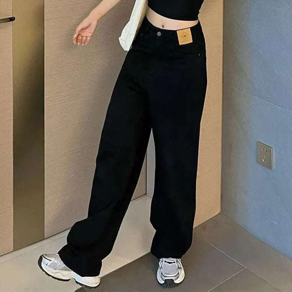 High Waist Baggy Jeans Straight Leg Denim Trousers Women Jeans