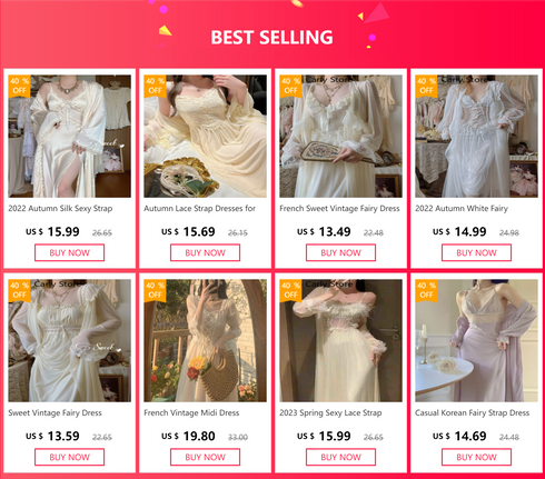 French Vintage Fairy Mermaid Dress Women Lace Midi Dress