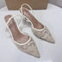 Sexy Mesh Pointed Stiletto Mules Women Heels Elegant