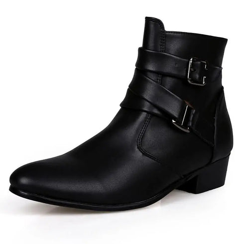Stylish Men's Leather Chelsea Boots for Winter Business Wear