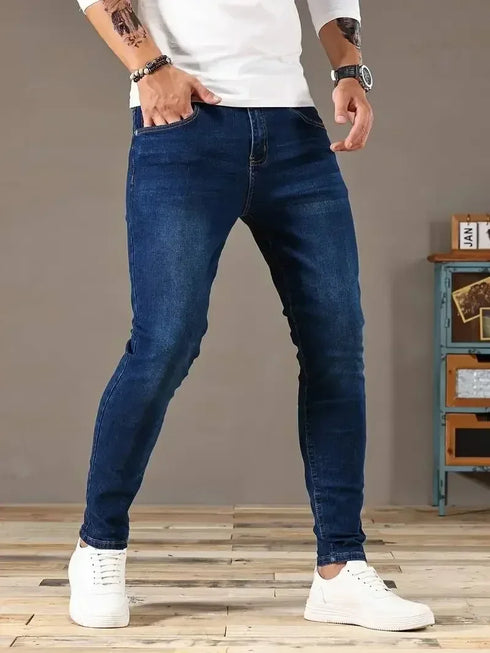 Mens Slim Fit Classic Skinny Jeans for Casual Street Style