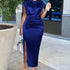 Long Dress Women Party Pleated Bandage Elegant Evening Maxi Dresses