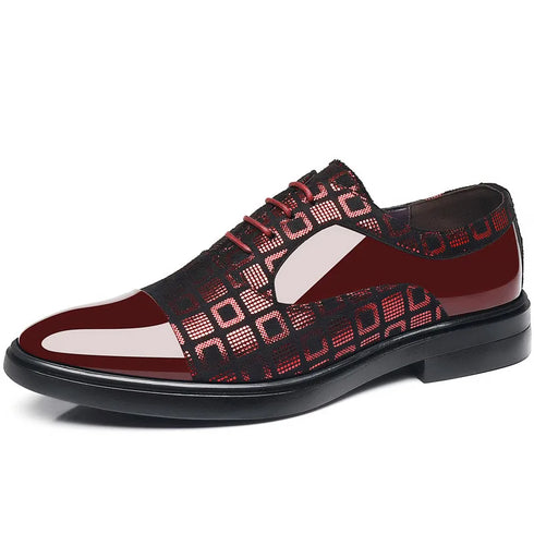 Elegant Men's Dress Shoes for Formal Occasions - Stylish PU Leather Slip-On Business Footwear for Weddings and Parties