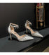 Comemore White Wedding Bridesmaid Satin Pumps with Rhinestones