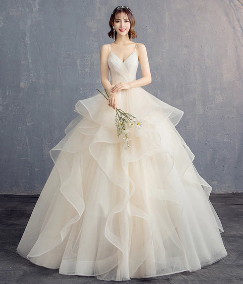 Custom Wedding Dress Lace Up Back Floor Length Gown Built In Bra Floral Print Draped Organza Plus Size Bridal Gown