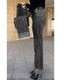 Elastic Waist Jeans For Women High Waist Wide Leg Denim Pants Loose Fit Casual Trousers