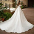Customized Boat Neck Ball Gown Wedding Dress Off the Shoulder