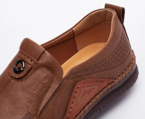 Man Retro Penny Handmade Loafer Casual Shoes Genuine Cow Leather Comfortable Slip-On Design