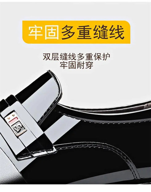 Fashionable PU Leather Slip On Formal Shoes for Men Elegant Business Casual Footwear