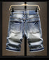 Summer Men's Stretch Short Jeans Casual Slim Fit Denim Shorts