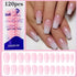 120pcs Medium Almond French Press On Nails with Gradient Design - Full Cover Acrylic Gel Fake Nails Tips for Elegant Nail Art