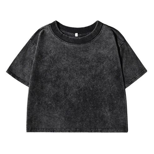 Slim Washed Cotton T-Shirt Women Casual Sport Short Sleeve Retro Tee Shirt