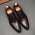 Handmade Mens Dress Shoes Luxury Genuine Leather British Trend Brogues Wedding Business Shoes