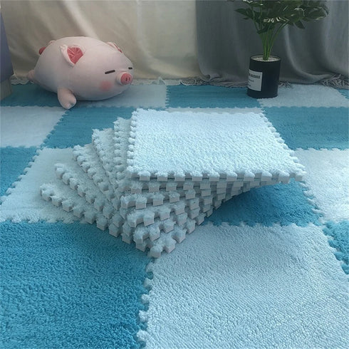 Soft Plush Kids Carpet Play Mat Interlocking EVA Foam Rug for Children